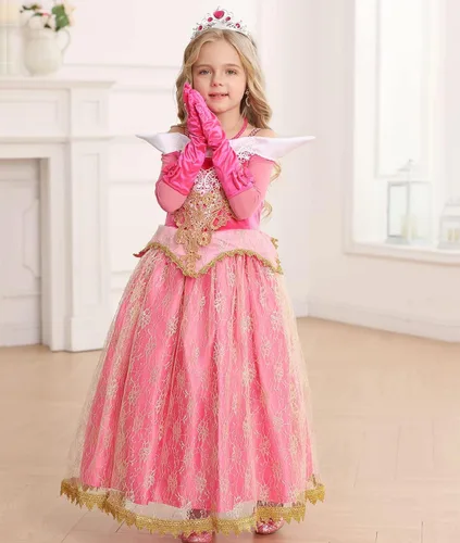 Vista 4 de Luzlen Disfraces de princesa para niñas pequeñas disfraces elegantes Halloween fiesta de Navidad