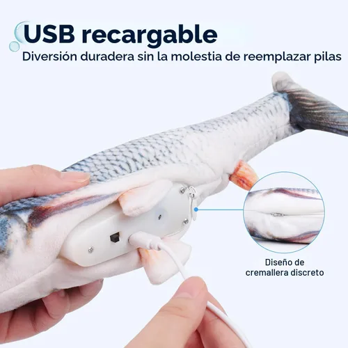Vista 5 de Potaroma - Juguetes para gatos con SilverVine y menta de gato, pescado en movimiento flexible para perros pequeños, de ejercicio, interactivos