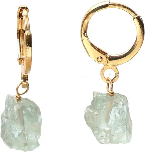 Vista 13 de Gempires Handmade Gemstone Hoop Earrings Raw Crystal Dangle Jewelry Hypoallergenic Gold Plated Lightweight Elegant Jewelry Gifts For Women