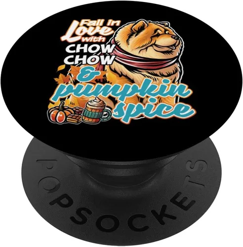 Vista 6 de Chow Chow Dog Scarf Pumpkin Happy Thanksgiving PopSockets MagSafe PopGrip for iPhone
