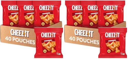Vista 10 de Cheez-It Galletas de queso, galletas horneadas, aperitivos para el almuerzo, originales (40 paquetes)