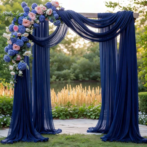Vista 50 de Cortinas de telón de fondo transparentes para arco de boda de 28 pulgadas x 19 pies Negro