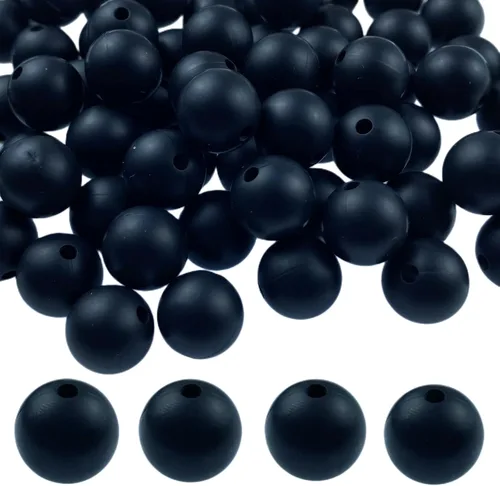 Vista 53 de Abalorios de silicona, 120 piezas de 6 mm abalorios redondos de silicona para hacer llaveros, pulseras, collares, aretes, joyas, manualidades DIY