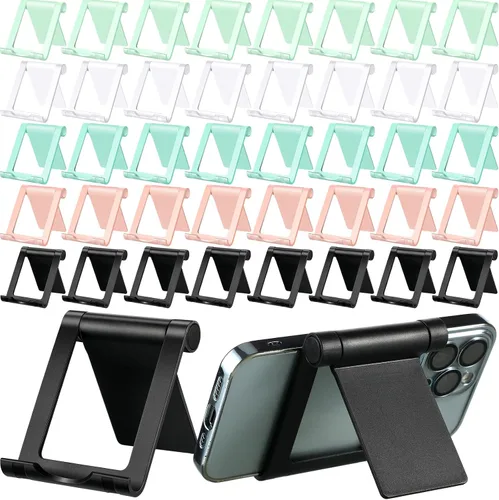 Vista 8 de Fabbay Soporte plegable para teléfono celular, 40 unidades, multiángulo, soporte universal para teléfono celular, base portátil para teléfono Negro