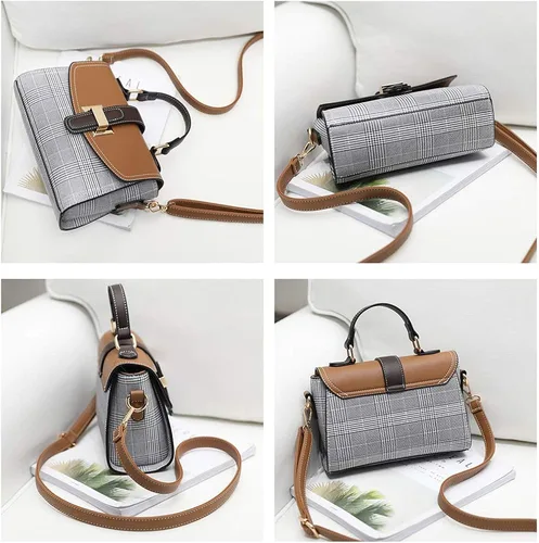 Vista 4 de Bolso cruzado para mujer, de cuero, impermeable, retro, a la moda, pequeño