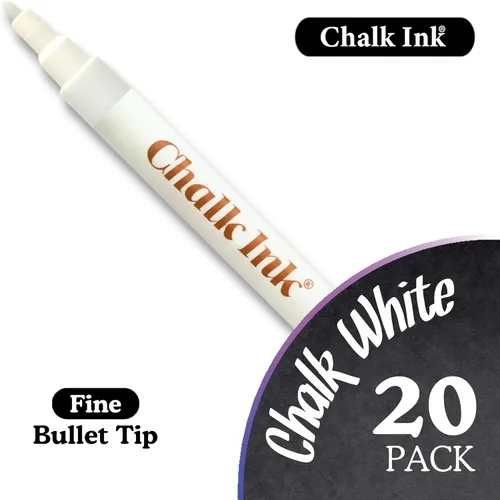 Vista 2 de Chalk Ink Easy Writer - Marcadores de tiza de punta fina blanca