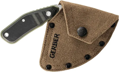 Vista 3 de Gerber Gear Downwind Ulu - Cuchillo Ulu con funda para equipo de caza, color negro