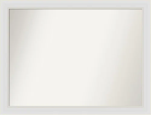 Vista 13 de Amanti Art Espejo de baño blanco para sobre el fregadero, 24 x 26 pulgadas, espejo rectangular blanco y blanco, marco de madera contemporáneo