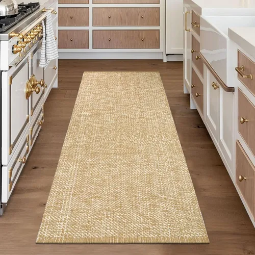 Vista 95 de LEEVAN Alfombra lavable para baño, alfombra tejida negra de 2 x 3 pies para entrada, alfombra de puerta delantera de algodón, alfombras pequeñas