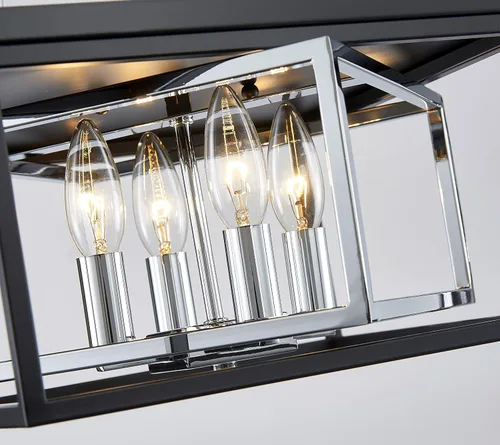Vista 6 de AGV LIGHTING CL035S Lámpara de Techo Moderna de Montaje al Ras, Lámpara de Techo Cuadrada, Base E12 3 Luces, L12 x W12 x H7, Acabado Negro Mate