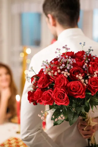 Vista 5 de Pack de 10 rosas artificiales Luyue, para decoración en fiestas, bodas, etc