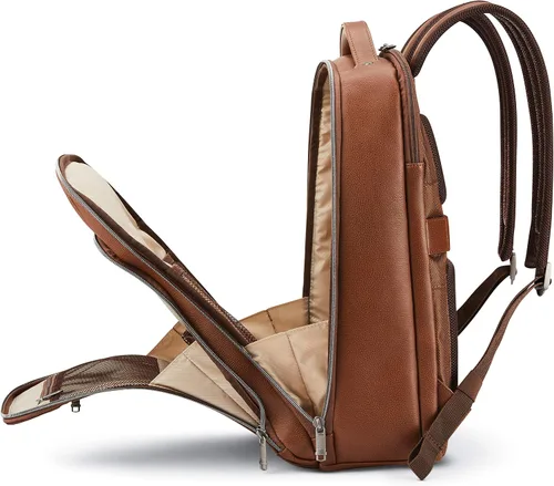 Vista 6 de Samsonite Mochila clásica de cuero, Coñac, Mochila clásica de cuero