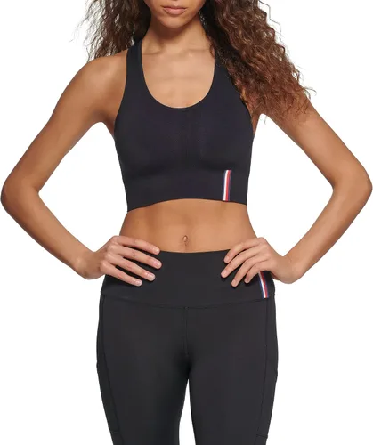 Vista 5 de Tommy Hilfiger Sujetador deportivo para mujer, negro, XL, Negro