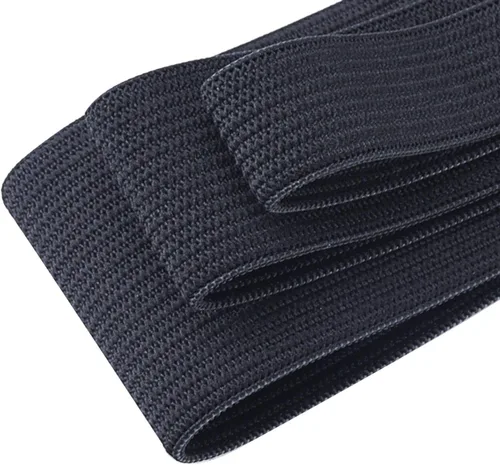 Vista 4 de Sunmns 3 rollos de banda elástica extensible para coser en carrete, 3/5, 1, 1-1/2 pulgadas de ancho, 5.5 yardas/rollo (negro)