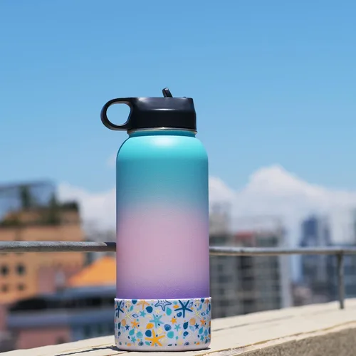 Vista 7 de HEYSKAY Protective Flask - Bota de silicona de 32 onzas y 40 onzas para botella de agua de boca ancha, base de cubierta inferior de botella de agua