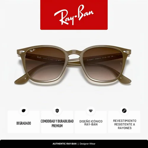 Vista 3 de Ray-Ban RB4258F - Gafas de sol cuadradas para hombre y mujer Beige