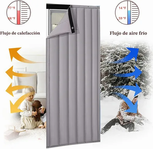 Vista 3 de Cortina de Puerta con Aislamiento Térmico, Pantalla de Cubierta de Puerta de Invierno, Manta Insonorizada, Cortinas de Privacidad, Tapiz Resistente