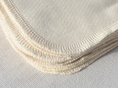Vista 4 de Gina's Soft Cloth Shop 1 Ply Organic Washable Baby Wipes Larger size 9 x 9 Inches 10 Pack Sewn with Matching Cotton Thread - Proudly Made in the USA!