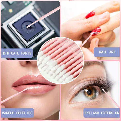 Vista 5 de EVERMARKET Micro hisopos para extensiones de pestañas, 200 microaplicadores desechables para maquillaje, microswabs de 0.079 pulgadas