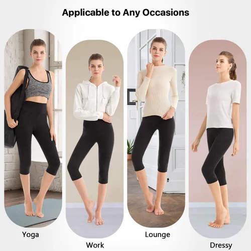 Vista 5 de SINOPHANT - Leggings de tiro alto para mujer, pantalones de yoga suaves, cortos y largos para entrenamiento atlético