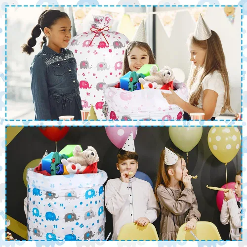 Vista 5 de Bolsa de regalo extragrande para regalos, bolsas de regalo para baby shower para niños, bolsa de regalo jumbo para bebé para envolver en boda