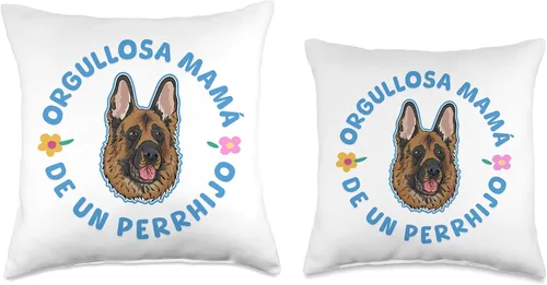 Vista 3 de Orgullosa mamá de un perrhijo. Versión Pastor Alemán Throw Pillow