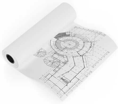 Vista 10 de MFLABEL Papel de formato ancho de 24 "x 150 ', 1 Rollos de Bonos CAD Rollos de 20lb 2" Core para impresión CAD en impresoras de chorro de tinta