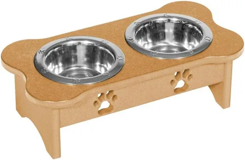 Vista 228 de Poly Lumber - Comedero doble de hueso mediano de 2 cuartos de galón, color negro