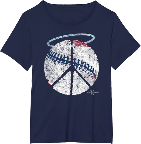 Vista 6 de Camisa de béisbol vintage de Angel Peace, Azul / Patchwork, S