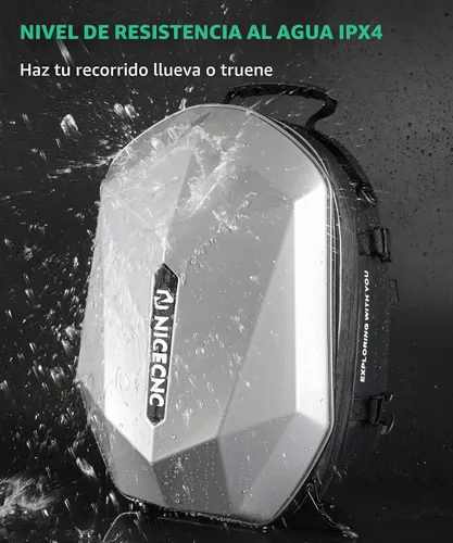 Vista 5 de NICECNC Mochila para casco de motocicleta, Negro & gris, Equitación