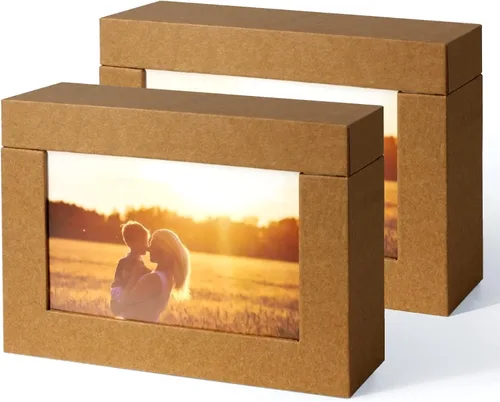 Vista 11 de Caja de almacenamiento de 5 x 7, cajas de cartón para fotos de familias pequeñas y parejas, cajas de regalo, color blanco plateado