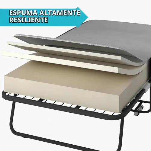 Vista 5 de Cama plegable CECER de 75 x 46 pulgadas con colchón de espuma viscoelástica