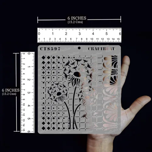 Vista 2 de CraftTreat - Plantillas reutilizables – Grunge Damasco – 6 x 6 pulgadas – Plantillas de manualidades para arte de medios mixtos en madera, lienzo