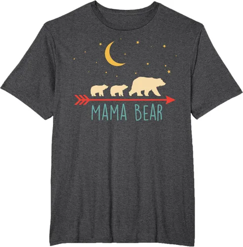 Vista 18 de Camiseta de mamá oso con 2 cachorros de dos veces Blessed Mama Bear, Negro, S