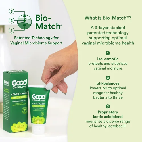 Vista 3 de Good Clean Love Almost Naked Hint of Mint - Lubricante orgánico a base de agua, lubricante personal con aloe vera, seguro para juguetes y condones