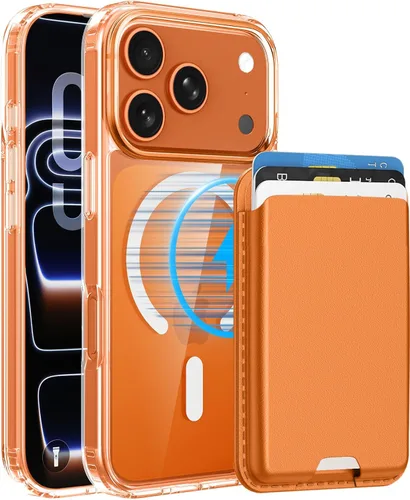 Vista 8 de Funda magnética para iPhone 12 Pro Max, cartera magnética desmontable con soporte para tarjetas, [compatible con MagSafe] grado militar, a prueba
