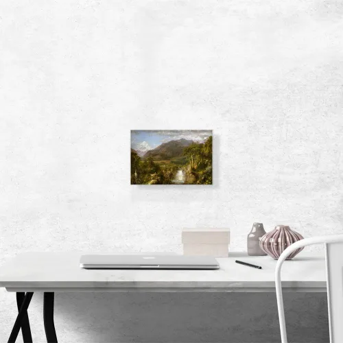 Vista 2 de ARTCANVAS Heart Of The Andes 1859 Canvas Art Print Stretched Framed Painting Picture Poster Giclee Wall Decor by Frederic Edwin Church - 12" x 8