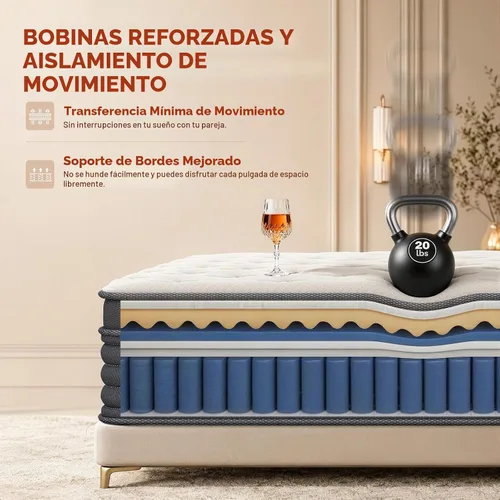 Vista 6 de 12 Inch Full Mattress, Quiet Comfort for All Position Sleepers