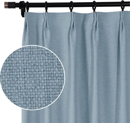 Vista 2 de Fcosie Cortinas opacas de lino de 63 pulgadas de largo, cortinas plisadas para barra transversal, cortinas con aislamiento térmico para comedor
