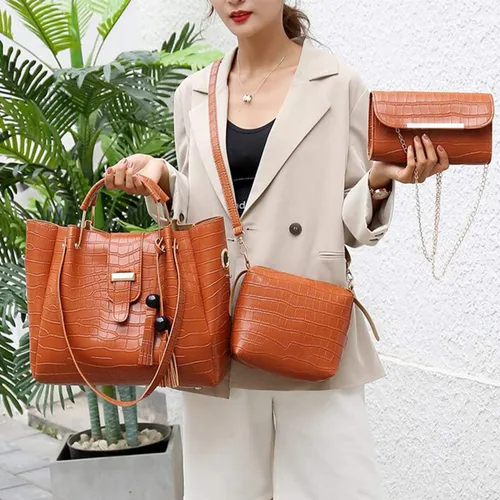 Vista 6 de Bolso de piel sintética para mujer, 3 unidades, con borlas