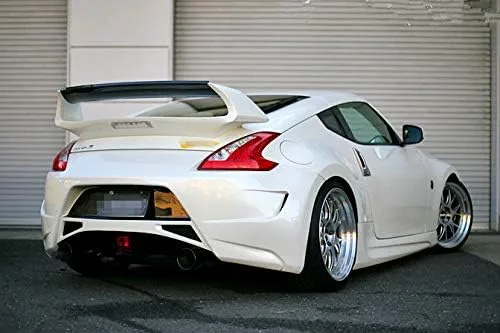Vista 2 de Para Nissan 370z Z34 09+ Porción en adelante Fibra de Carbono AM Estilo Ala Trasera (con Luz de Freno) Fibra de Vidrio Frp Sin Pintar Base Amuse