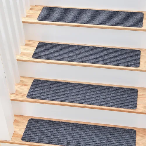 Vista 24 de MBIGM Alfombra antideslizante para peldaños de 30 x 30 pulgadas, alfombra de seguridad antideslizante y resistente al deslizamiento, color negro