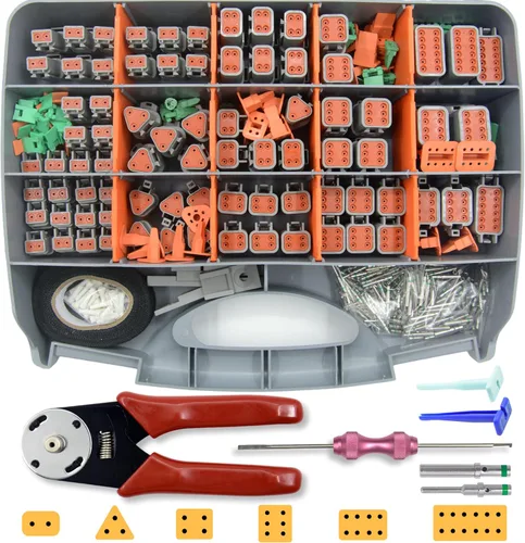 Vista 11 de DT - Kit de conectores de 2 pines, conector eléctrico impermeable de 16 AWG, macho y hembra, conectores de cable automotriz para automóvil, camión