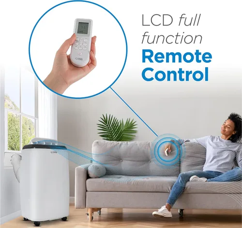 Vista 2 de Commercial Cool Aire acondicionado portátil de 14,000 BTU con control remoto, color blanco Blanco - 14000 BTU