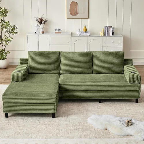 Vista 11 de Sofá de nube deshuesado de 103 pulgadas, moderno sofá modular en forma de L con diván orientado hacia la izquierda, sofá de asiento profundo