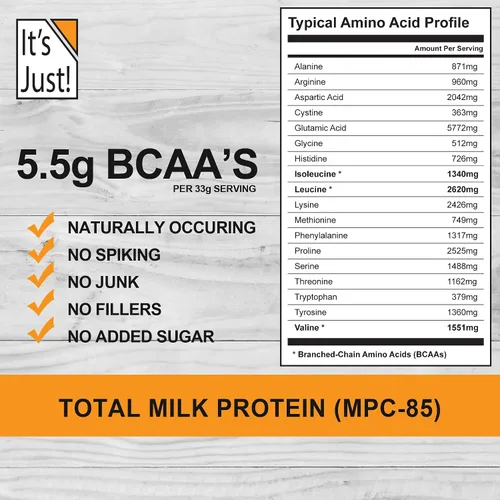 Vista 3 de It's Just! - Concentrado en polvo de proteína de leche total, 16 onzas, sin
