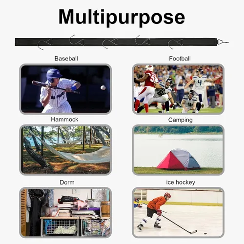 Vista 9 de Estante de secado de hockey, equipo de entrenamiento de hockey, organizador de accesorios de equipo deportivo portátil con 5 ganchos, regalos