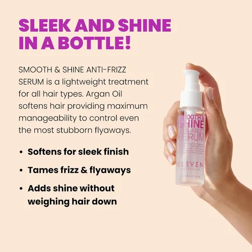 Vista 2 de ELEVEN AUSTRALIA Smooth & Shine - Suero antiencrespamiento – Productos para el cuidado del cabello antiencrespamiento para hombres y mujeres, domina