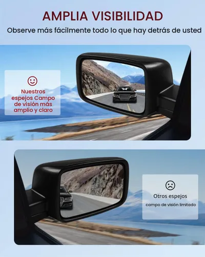 Vista 3 de CCIYU Espejo retrovisor lateral izquierdo y derecho apto para 09-10 para A Pair