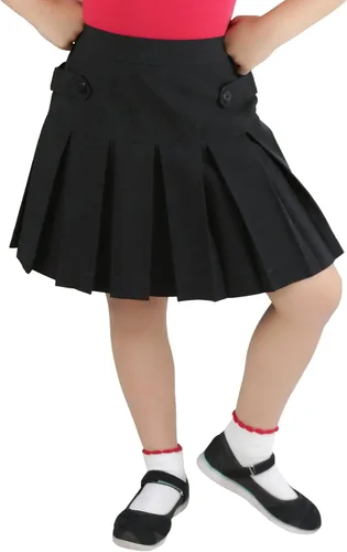 Vista 4 de ToBeInStyle Falda Uniforme Niña Negro - Laterales de botón